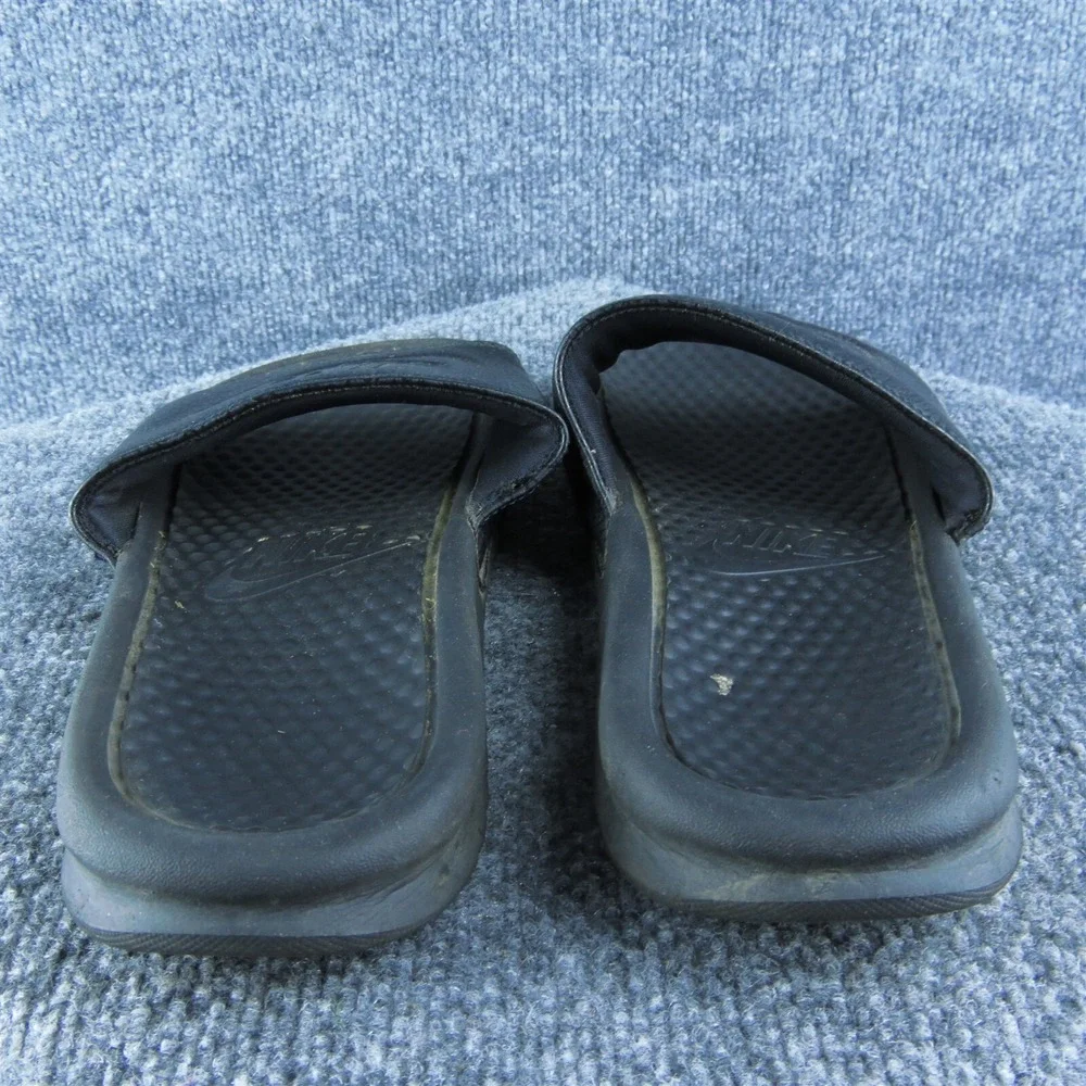 Nike  Men Slide Sandals Size 8 Medium Black Synthetic‎ Slip On